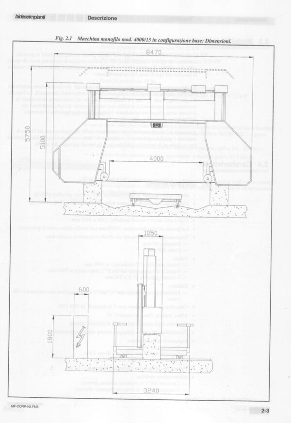 Monifilo Bidese New4000 dimensioni